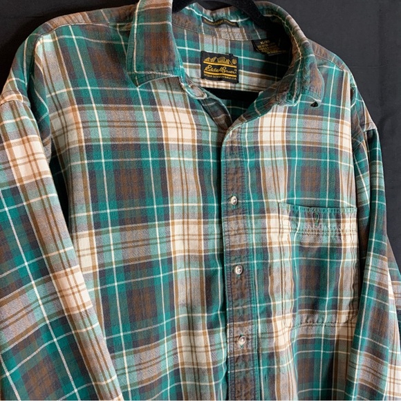 Eddie Bauer Cotton Bainbridge Flannel Men’s Button Up Long Sleeve, size XL - Picture 5 of 10